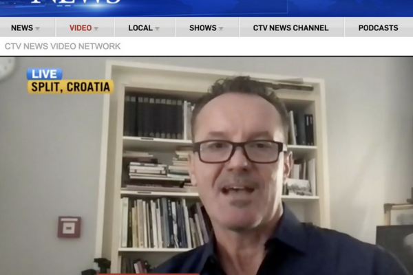 screenshot of Prof Stagljar's appearance on CTV News